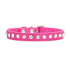 Collier en Cuir pour Petit Chien rose