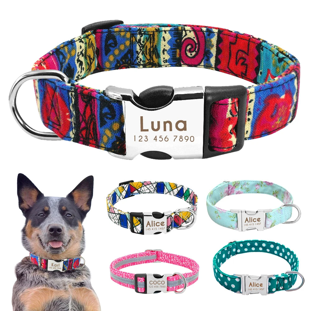 Collier pour Chien Personnalisé avec Plusieurs Motifs