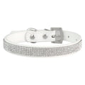 Collier pour Chien en Cuir Strass blanc