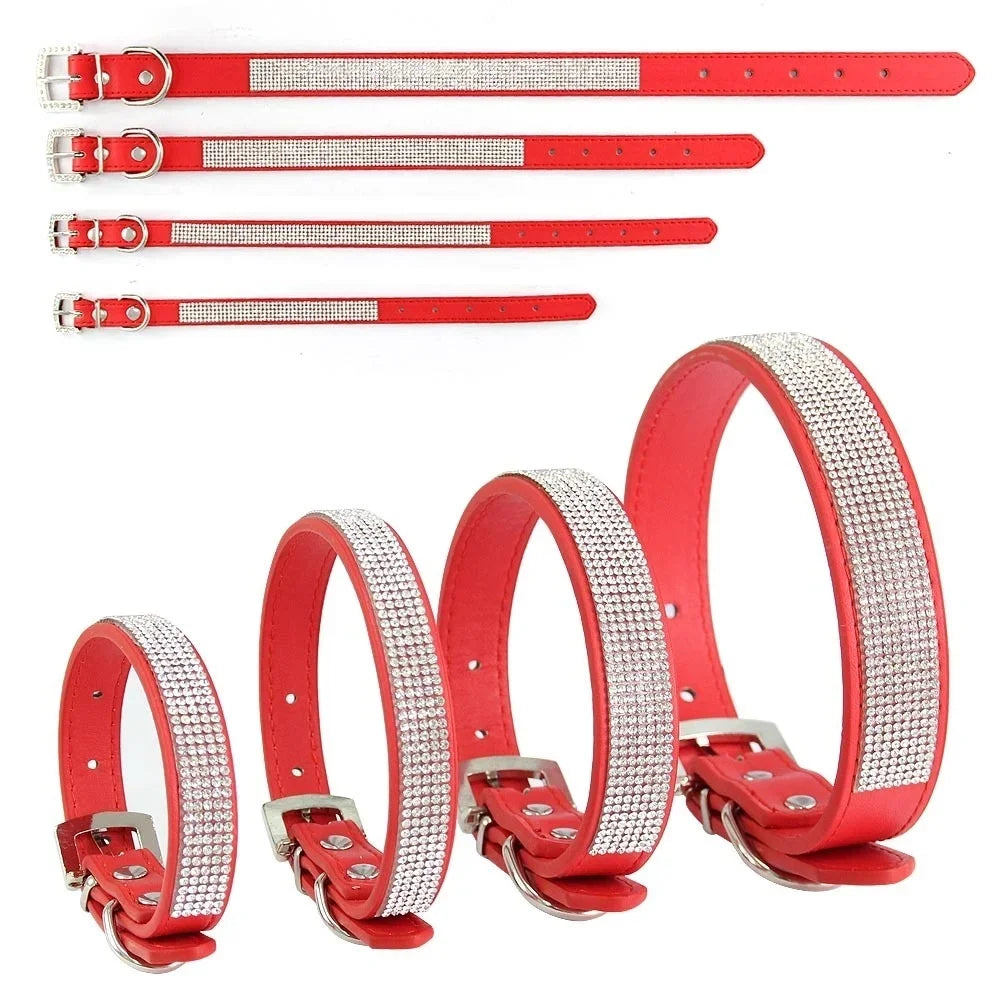 Collier pour Chien en Cuir Strass